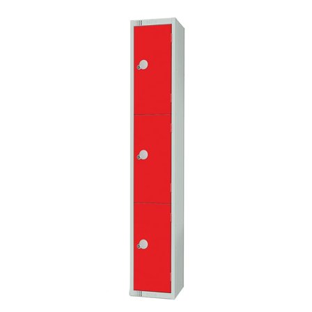 Elite locker, 3 door, 1800x300x450 mm, red