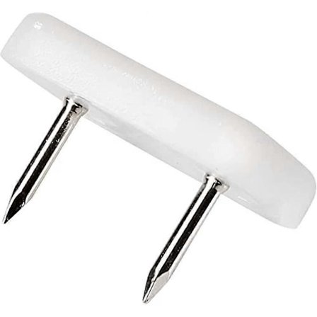 Möbelglidare i plast med spik, 32-pack kraftiga golvskydd för stolar och bord, vita rektangulära glidare