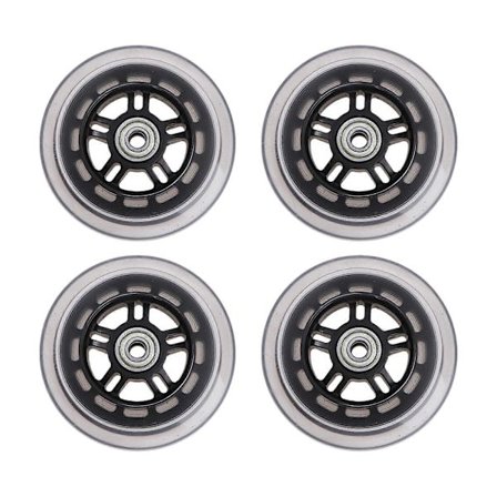 4 stk 100 mm Slitasjebestandige PU Sparkesykkelhjul, Høyelastiske Lagerhjul