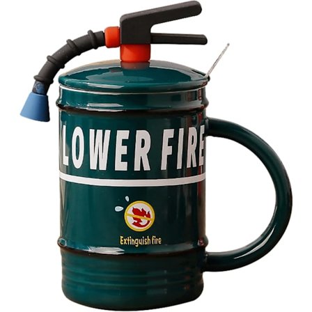 480ml Personlig brandsläckare mugg kreativ formad kaffemugg, roliga presenter till kollegor vän födelsedag semester årsdag