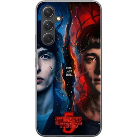 Kompatibelt Mobilskal till Samsung Samsung Galaxy S24 Stranger Things inspirerad poster med två ansikten, eld och is, dramatisk science fiction- och