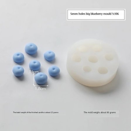 Kynttilämuotit Kynttilä Vahakynttilä DIY Silikonimuotit MJ06 Seitsemän Reikää Suuret Mustikat