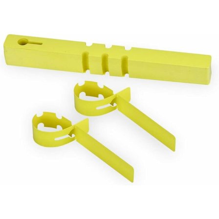 100-pakning med plante- og tremerker i plast, 2 x 21 cm – gul