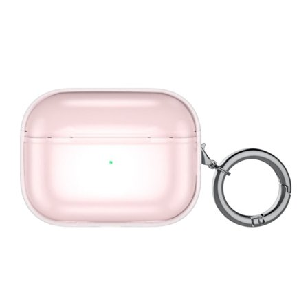 AirPods Pro 2 fodral i ren färg med spänne - Transparent Rosa
