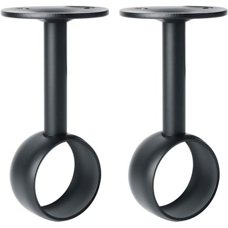Gardinstångsfäste, Garderobsskena för Garderober och Gardiner, Matt Svart Rostfritt Stål, 32 mm Diameter, 2 st