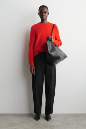 COS Women's Maglione Girocollo In Cashmere in Arancione