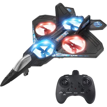 Drönare för barn nybörjare, RC-plan med ljus, fjärrstyrd flygplan Quadcopter helikopter med automatisk svävande, 3D-flip