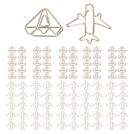 100 kpl paperiklipsit kulta söpö ainutlaatuinen muoto kevyt kannettava sähköpinnoitusprosessi metalli paperiliitin säilytyslaatikolla