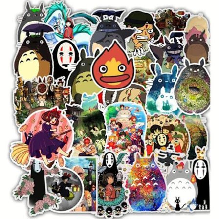 50 stk. Miyazaki Hayao Klassisk Japan Anime Klistremerke for Sykkel, Flerfarget