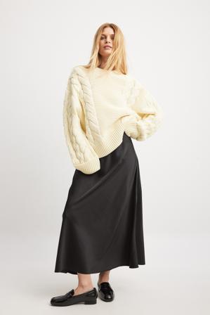 NA-KD Pull oversize en maille torsadée - Tricot épais - OffBlanc - Small