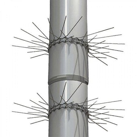 Mäyränestokaulus kissoille, ränneille, syöksytorville, pylväille, puille, halkaisija 100 mm - 120 mm, ruostumaton teräs, 2 kpl