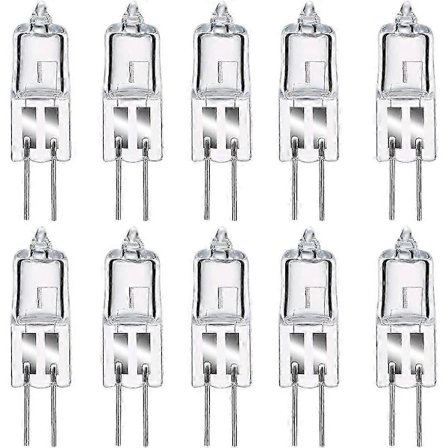 Halogenpærer G4 20W 12V, varmhvit 2800K, dimbar transparent kapsel 10