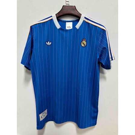 Real Madrid CF Blå Retro Casual Spelar Fotbolls T-shirt S-3XL