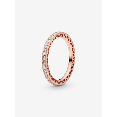 Pandora - Sparkle & Hearts Ring - 14k roséguldplätering