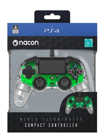 NACON Ps4 Wired Illuminated Compact Controller Light Green - Green - ONE SIZE