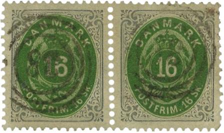 Danmark 1871 - AFA 20 - Parstykke - Stemplet