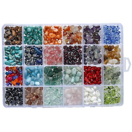 Perler av edelstener Knuste uregelmessige perler Sett P