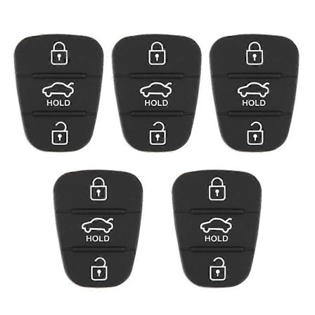 5st Ersättnings Nyckel Fjärrkontroll Skal Gummi 3-knapps Pad Passar Hyundai Passar Kia (med Bokstav)