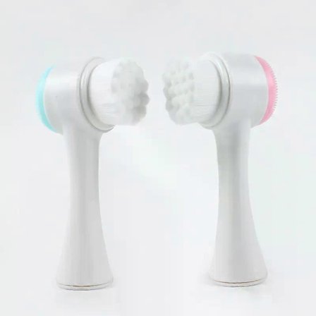 Pakke med Manuel Ansigtsrensebørste, 2 i 1 Ansigtsrensebørste, Dobbeltsidet Silikone Eksfolierende Børste, Keratin Dybderensesystem fra