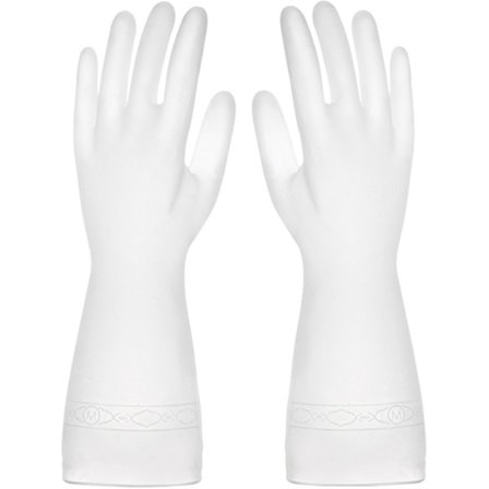 Opvaskehandsker gummihandsker gennem almindelig hvid L - Perfet