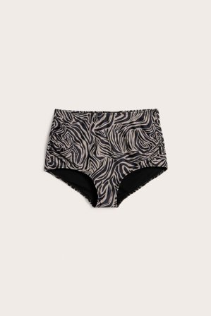 Kappahl | Mønstret bikinitruse med høy midje Mørk beige 3XL | Mørk beige