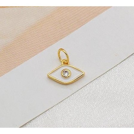 Evil eye nazar sort, rødt, hvidt øje med kæde 18k forgyldt