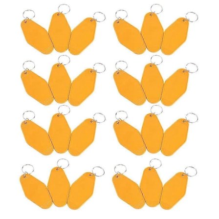 24 stk. Vintage Motel Nøglering DIY Blank Hotel Nøgleringe Varmeoverførsel Blank Nøgleringe Bulk Sublimering (Orange) (LGL)