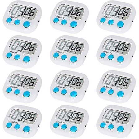 12-pack Digital Kökstimer med På/Av-knapp, Högt Alarm [DB]
