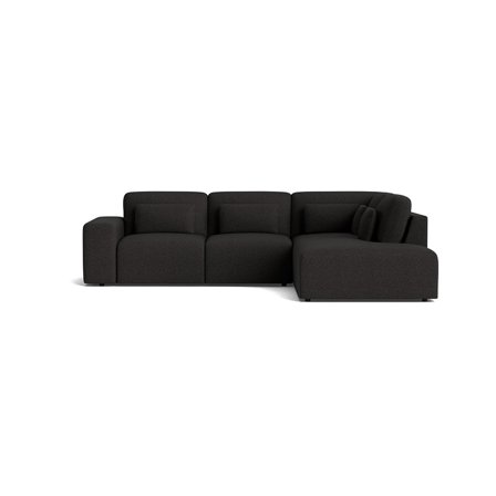 Messina Ecksofa, rechts in Mito Anthrazit, modernes Design mit Nozag-Federung und massiver Eiche, komfortables Polstersofa, Höhe 80cm