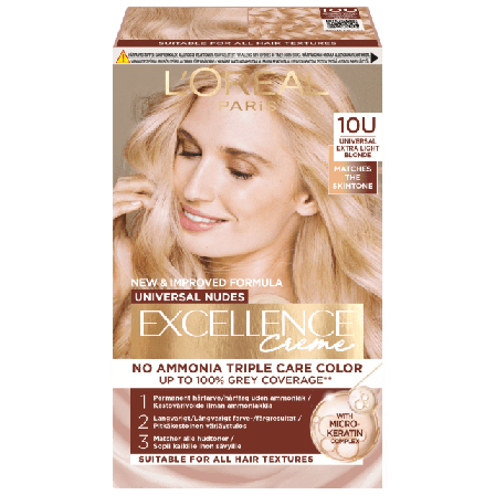 L'Oréal Paris Excellence Universal Nudes 10U Lightest Blonde Hårfärg Unisex Beige ONESIZE