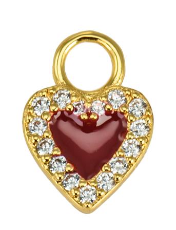 Emilia Hearts Charm Enamel Kaulakoru Riipukset Punainen Bon Dep
