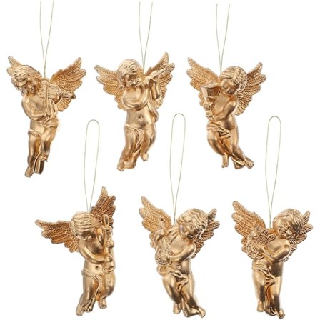 24 Stykker Engelvinger Vedhæng Juletræ Hængende Pynt Rustikke Små Engelpynt til Juletræ. Juleengel Plastik