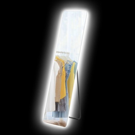 Rootz -LED -täyspitkä peili - pukeutumispeili - seisova peili - himmentävä - kosketusohjaus - 40 x 150 cm - kehyksetön muotoilu - optimaalinen valaist