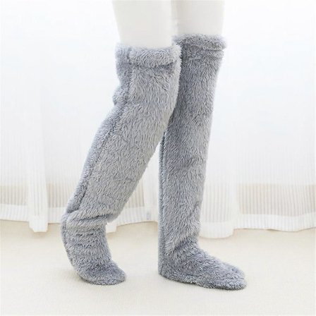Vinter Termiske Sokkesko, Dame Fuzzy Fluffy Cozy Warm Over Knee Lange Sovesokker Myke Sokkesko