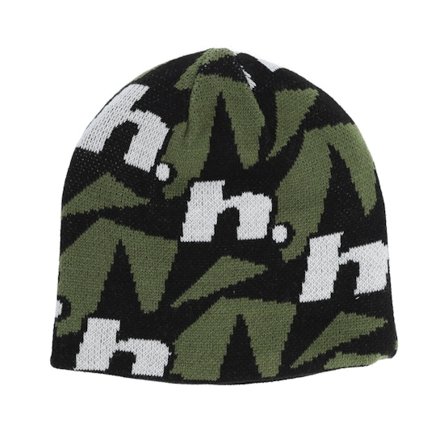 HUF - Groen traditionalbeanie Beanie - H Star Repeat Skull Beanie Olive Beanie @ Hatstore