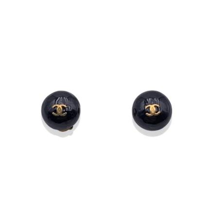 Chanel Vintage Pre-owned Metall rhngen svart, Dam Vintage Smycken, Dam, Storlek: ONE SIZE