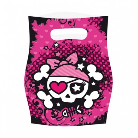 Godispåsar rosa pirat 6-pack - Partyninja.se