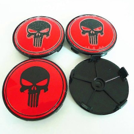 4 stk. 68 mm 64 mm til Skull Hjul Centerkapsler Nav Bil Styling Emblem Badge Logo Fælge Dækning 65 mm Klistermærker Tilbehør, J