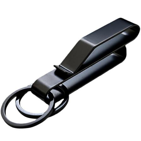 Nyckelhållare för Bälte Stål Bälte Nyckelring Clip Quick Release Bältesögla Nyckelring (8.4X2.7X2.7CM, Svart) - stock