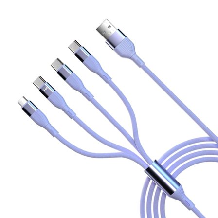 Bærbar USB-ladekabel Hann til Hann-kontakt 4-i-1 Adapterkabel
