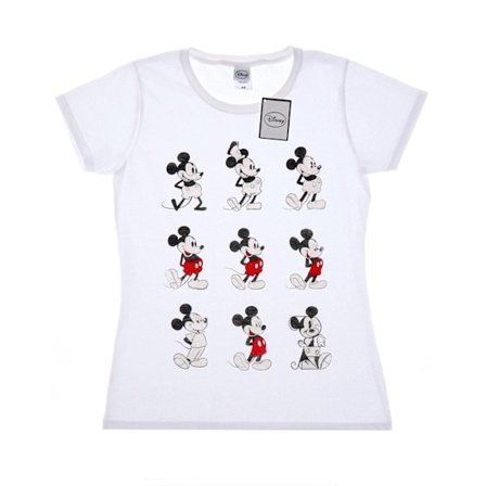 Disney Dam/Kvinnor Mickey Mouse Evolution Bomull T-shirt M Vit