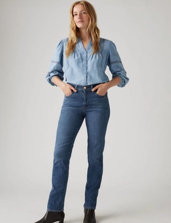 Levi's 724 High Rise Straight Way Way - Blue - 25 x 32