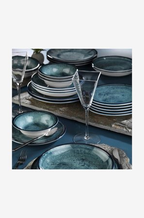 Hermia - Middagsservice Nantes (18 dele) - Blå - Servicesæt - Fra Homeroom