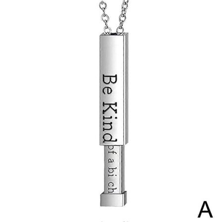 Vær snill, men en bitch halskjede - Halskjede i rustfritt stål med skjult tekst, sølvfarget