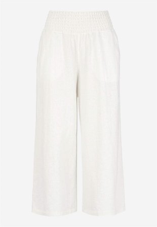 Cellbes of Sweden - Culottebukser i hørblanding i hvid til damer i størrelse 58/60