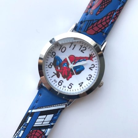 Barn Spiderman Tegneserie Lysende LED Blinkende Silikonrem Blå