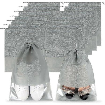 18 stk. Rejsesko Tasker Bærbare Gennemsigtige Støvtætte Opbevarings Skoovertræk HET