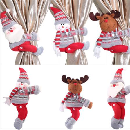 Hem Jul Älg Snögubbe Docka Gardin Knapp Julklapp