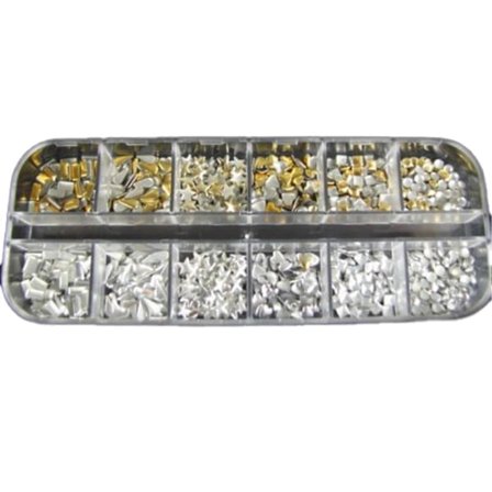 300 stk. Punk 3D Akryl Neglekunst Legering Nitter Knapper Pigge DIY Dekoration Spots QinHai