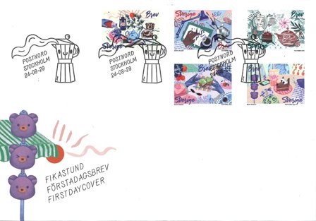 "Sverige - Kaffetid"Fikastund" - Førstedagskuvert"